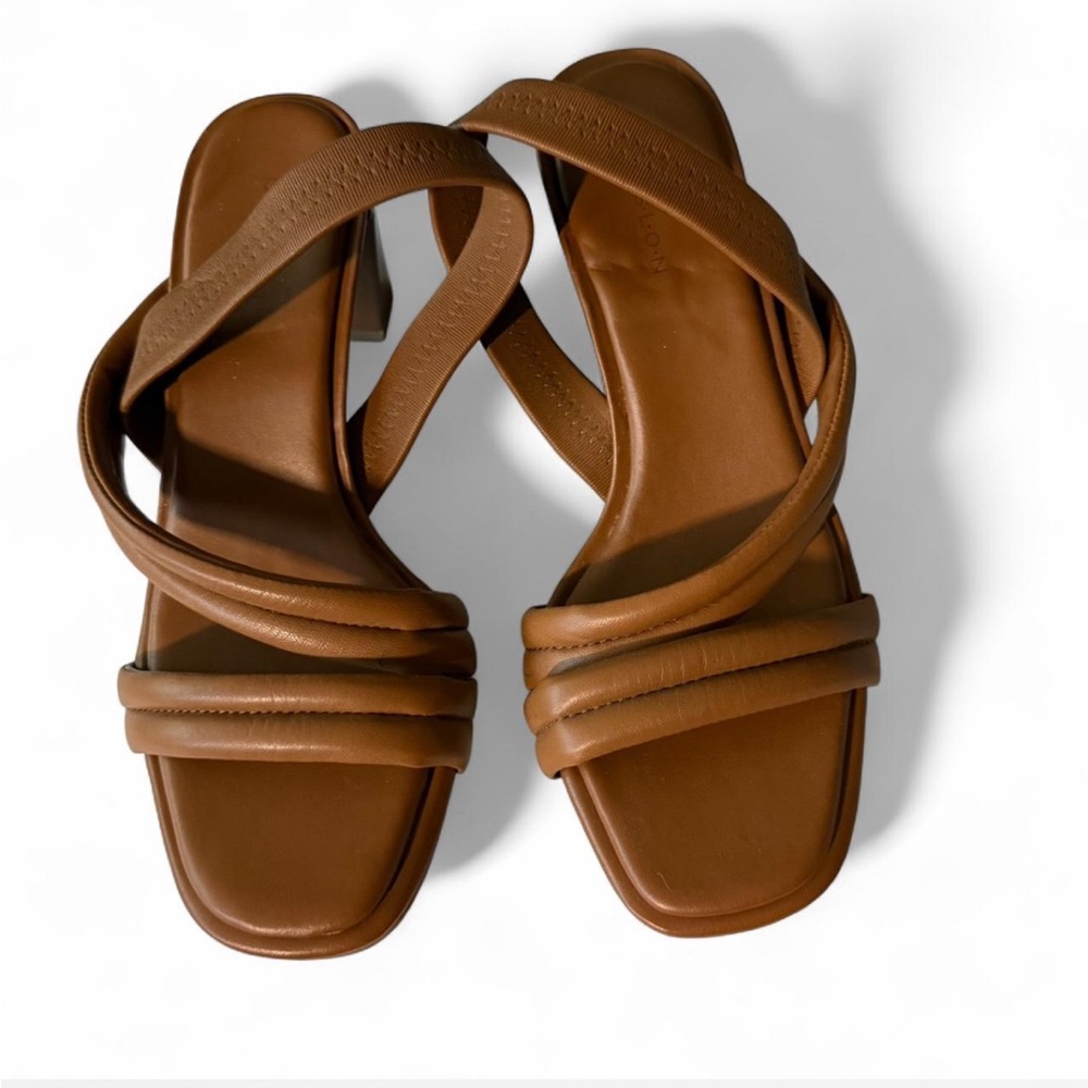 Caslon Brown Cross-Strap Slide Sandals